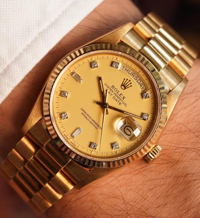 ROLE X DAY DATE GOLD GOLD DIAMOND NUMBER AUTOMATIC HEAVY 461