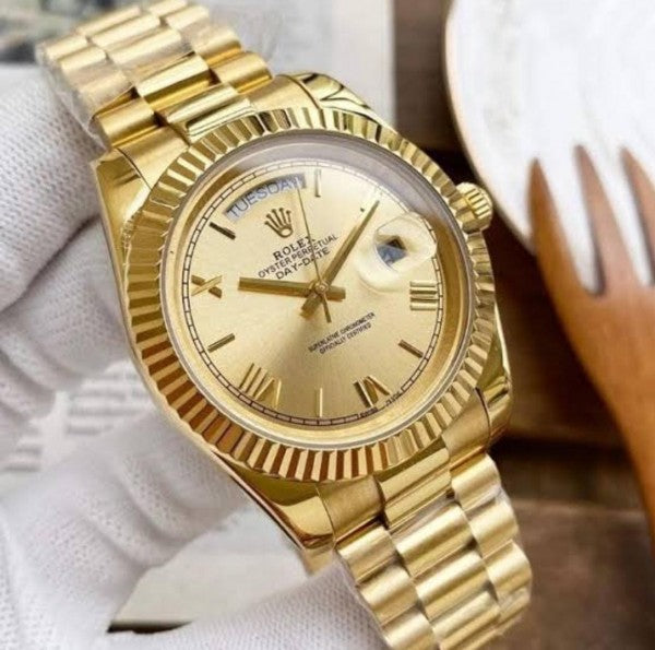 ROLE X DAY DATE GOLD GOLD  AUTOMATIC HEAVY 464