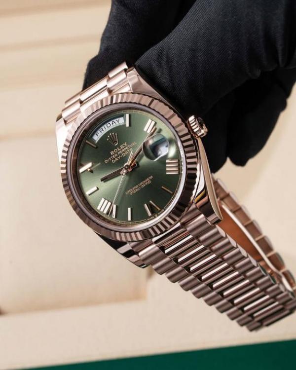 ROLE X DAY DATE ROSE GREEN  AUTOMATIC HEAVY 465