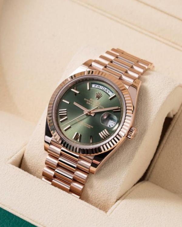 ROLE X DAY DATE ROSE GREEN  AUTOMATIC HEAVY 465