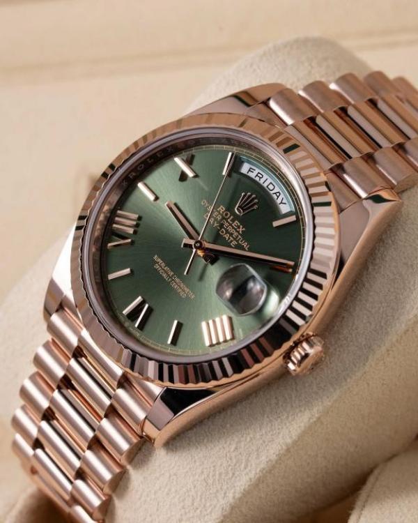 ROLE X DAY DATE ROSE GREEN  AUTOMATIC HEAVY 465