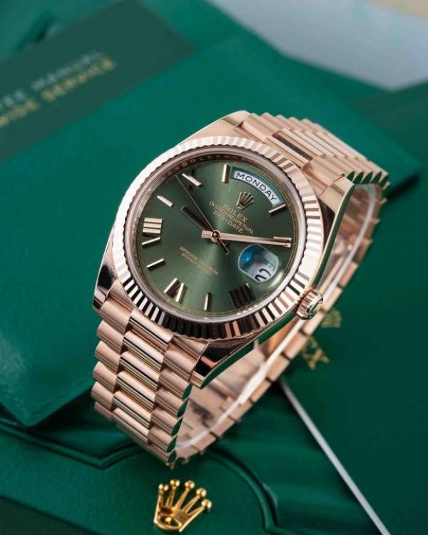 ROLE X DAY DATE ROSE GREEN  AUTOMATIC HEAVY 465