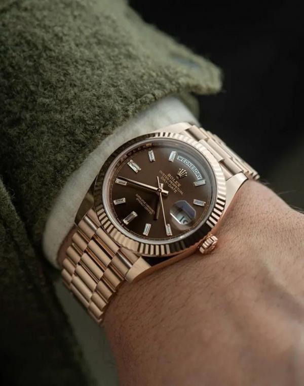ROLE X DAY DATE ROSE CHOCOLATE  DIAMOND AUTOMATIC HEAVY 467