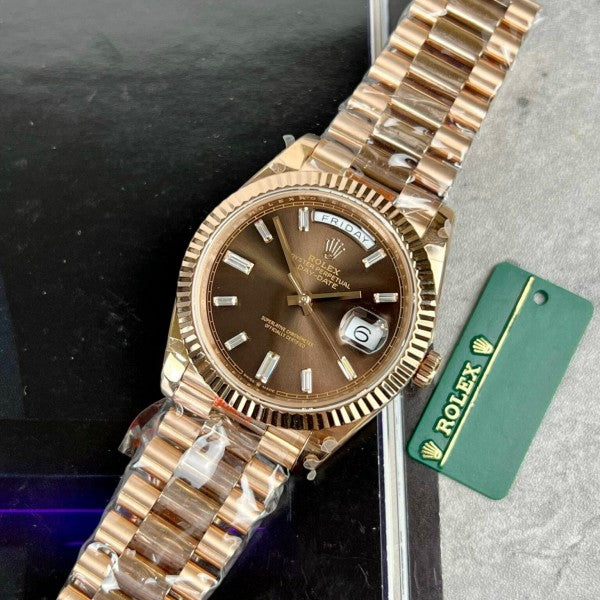 ROLE X DAY DATE ROSE CHOCOLATE  DIAMOND AUTOMATIC HEAVY 467