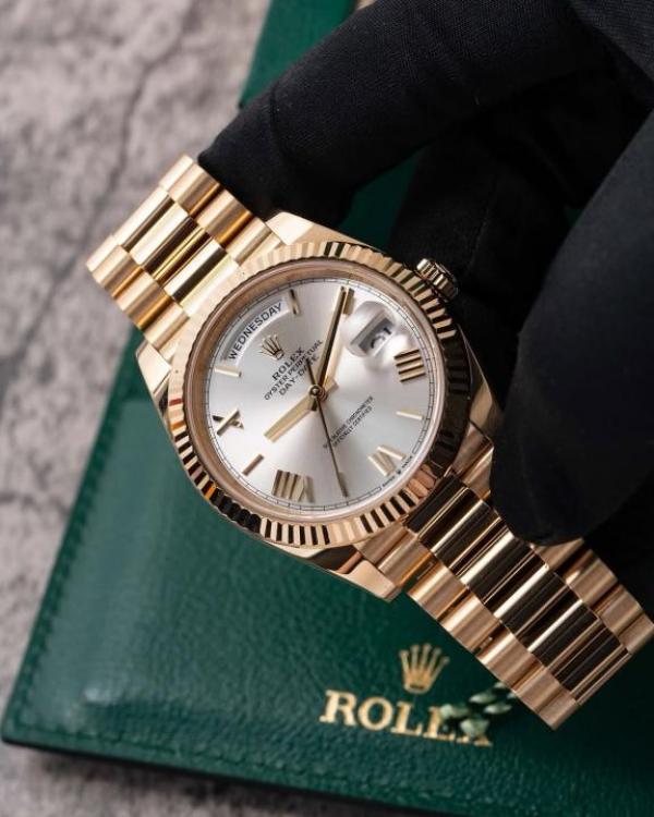 ROLE X DAY DATE GOLD WHITE AUTOMATIC HEAVY 468