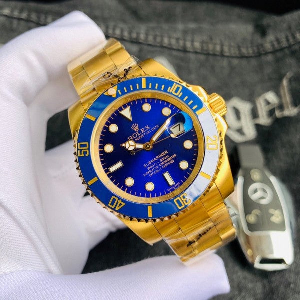 ROLE X SUBMARINER GOLD BLUE AUTOMATIC HEAVY 474