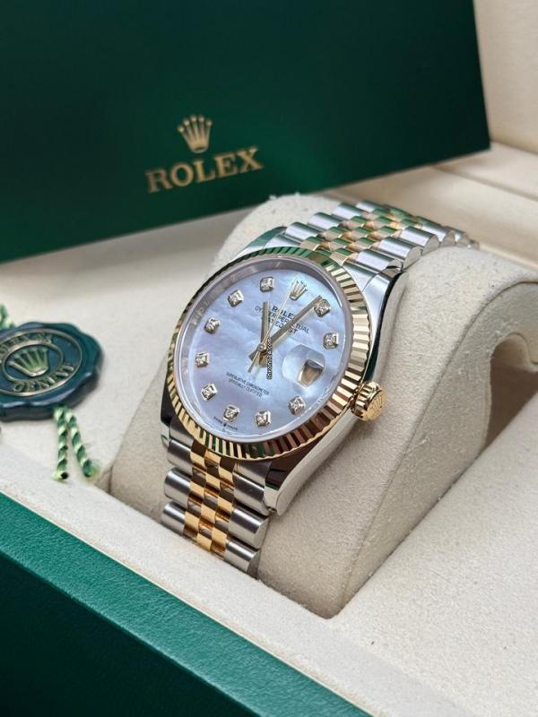 Role_x Oyster perpetual Date just Automatic TT Gold WHITE DIAMOND MARBLE  488