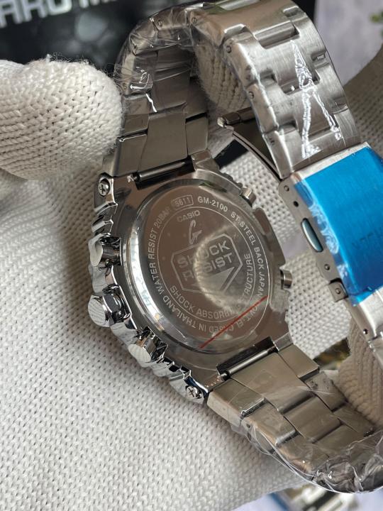 Casio G-Shock 2100 Chronograph Silver Blue Dial AT442