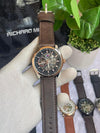 Tommyy Hilfiger Automatic Leather Belt Brown Two Tone Black Dial AT143