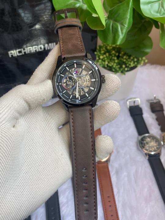 Tommyy  Hilfiger Automatic Leather Brown Black AT143