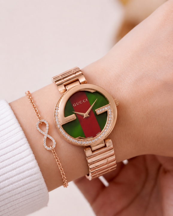 Guccci Women Rosegold Green
