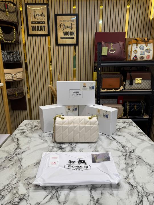 Coac_h Tabby Quilted White Shoulder Bag With Box And Dust Bag