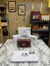 Coac_h Tabby Quilted Burgendy Shoulder Bag With Box And Dust Bag