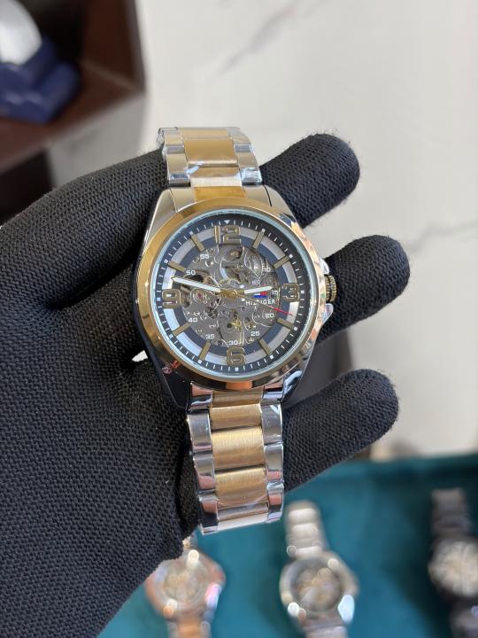 TOMM Y HILFIGER AUTOMATIC WATCH TT GOLD BLACK 498