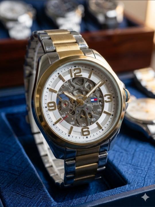 TOMM Y HILFIGER AUTOMATIC WATCH TT GOLD WHITE 499