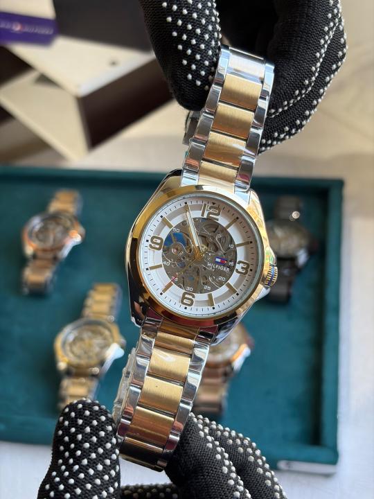 TOMM Y HILFIGER AUTOMATIC WATCH TT GOLD WHITE 499