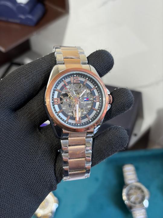 TOMM Y HILFIGER AUTOMATIC WATCH ROSE BLACK 500
