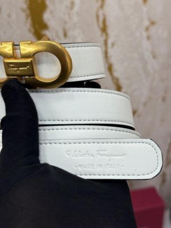 Salvatore Gancini Reversible Belt With Box And Dust Bag Including Carry Bag (F42-White)