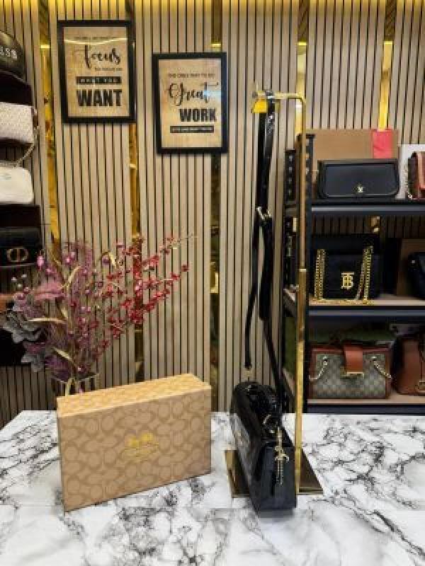 coac_h Hailey Bold Signature Crossbody Bag With Box And Dust Bag (8822-Black)