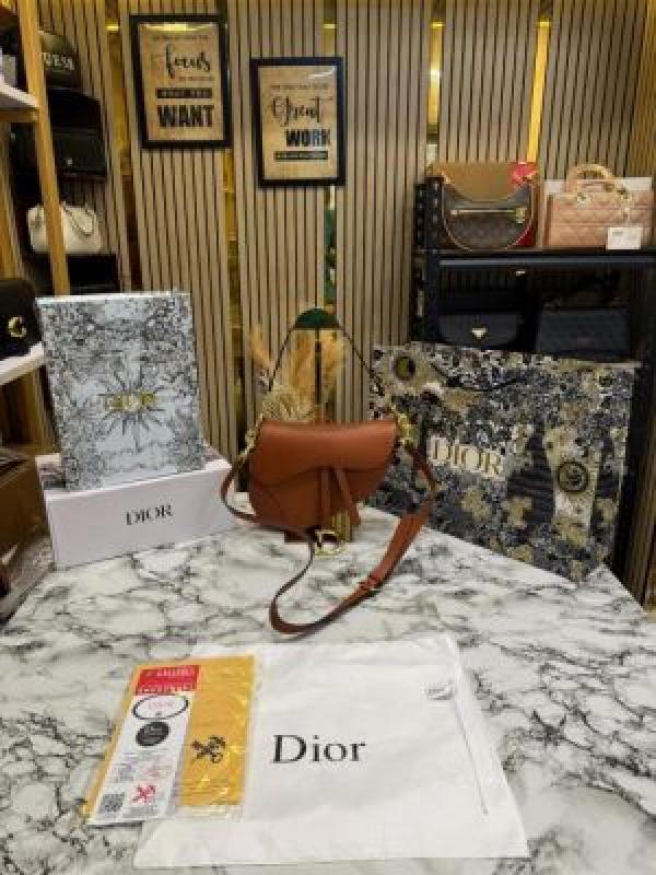 Christian dio_r Saddle Crossbody Premium Quality With Double Box And Dust Bag Including Carry Bag (Brown-0447)