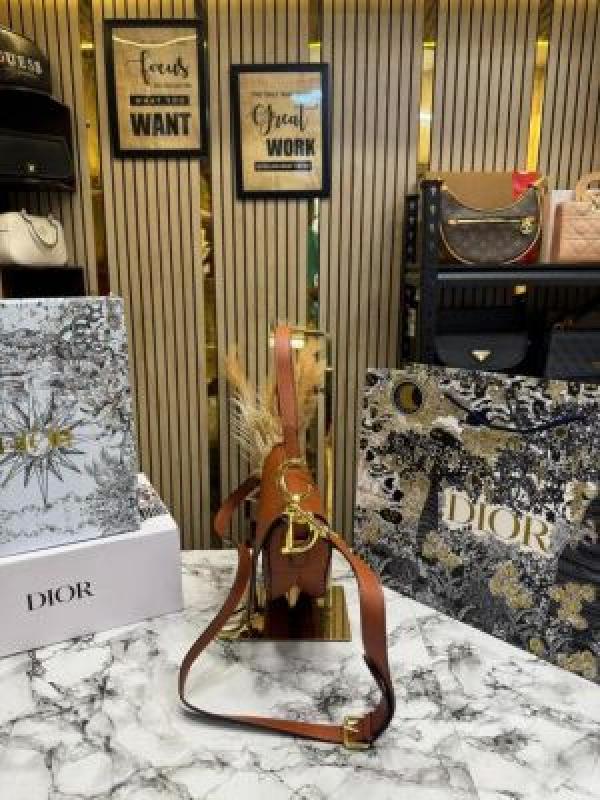 Christian dio_r Saddle Crossbody Premium Quality With Double Box And Dust Bag Including Carry Bag (Brown-0447)