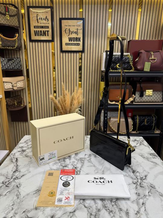 Coac_h Tabby 26 Signature Jacquard & Embossed Leather Shoulder & Crossbody Bag With Box & Dust Bag (Black)