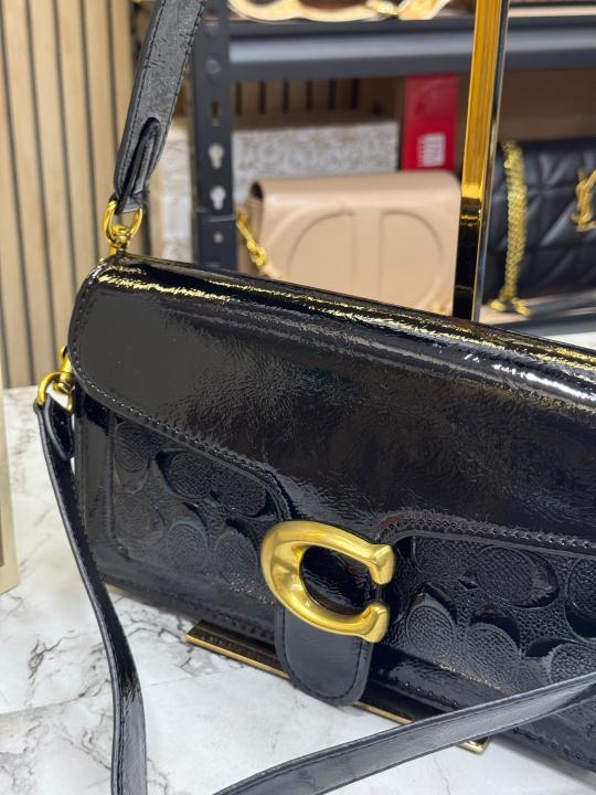 Coac_h Tabby 26 Signature Jacquard & Embossed Leather Shoulder & Crossbody Bag With Box & Dust Bag (Black)