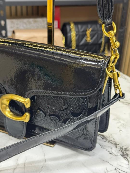 Coac_h Tabby 26 Signature Jacquard & Embossed Leather Shoulder & Crossbody Bag With Box & Dust Bag (Black)