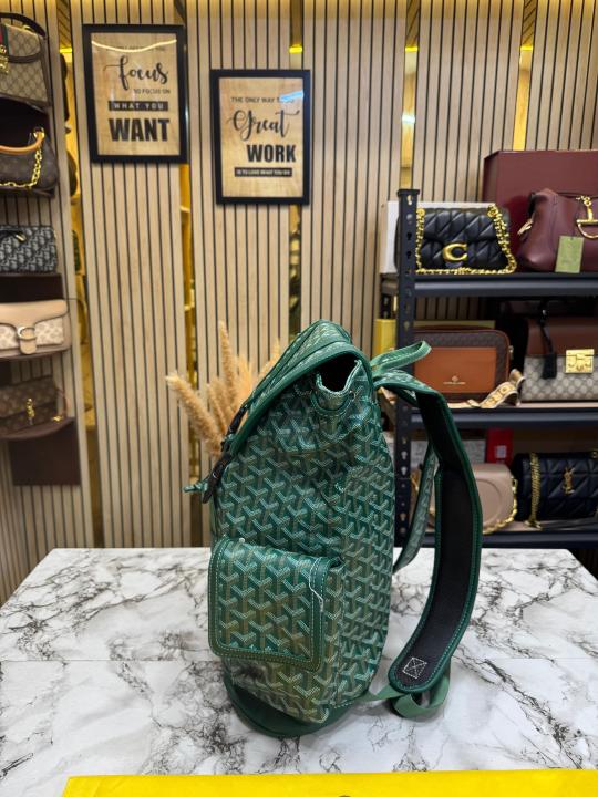Goyar_d Alpin Backpack In Goyar_dian Canvas And Leather With Dust Bag (Green) (792080)