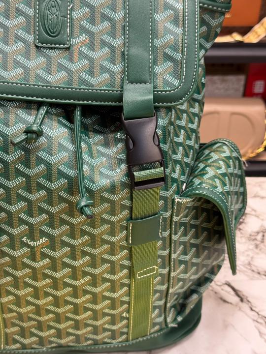 Goyar_d Alpin Backpack In Goyar_dian Canvas And Leather With Dust Bag (Green) (792080)