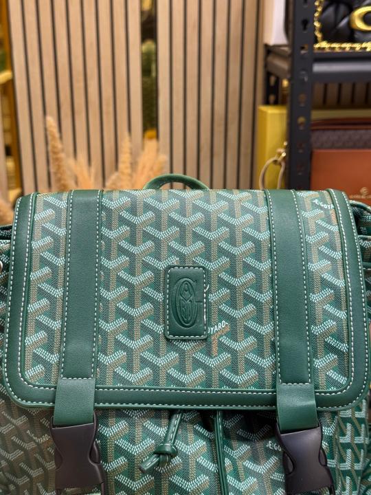 Goyar_d Alpin Backpack In Goyar_dian Canvas And Leather With Dust Bag (Green) (792080)