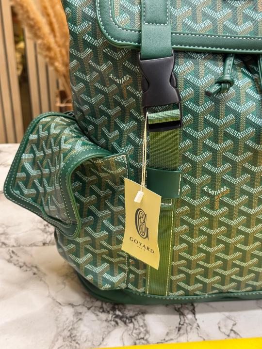 Goyar_d Alpin Backpack In Goyar_dian Canvas And Leather With Dust Bag (Green) (792080)