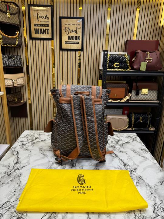 Goyar_d Alpin Backpack In Goyar_dian Canvas And Leather With Dust Bag (Brown) (792080)