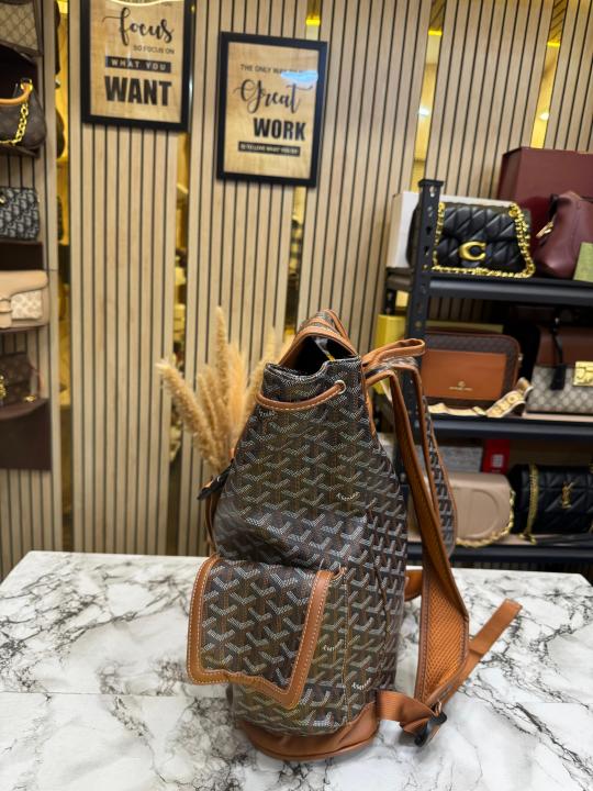 Goyar_d Alpin Backpack In Goyar_dian Canvas And Leather With Dust Bag (Brown) (792080)