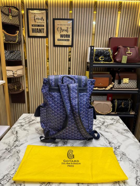 Goyar_d Alpin Backpack In Goyar_dian Canvas And Leather With Dust Bag (Blue) (792080)