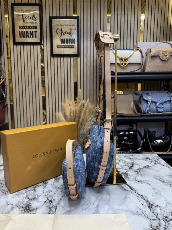 Loui_s Vuitton Demin Cruissant MM Hand Bag With Box And Dust Bag (Blue-24828)