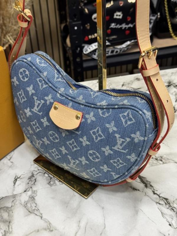 Loui_s Vuitton Demin Cruissant MM Hand Bag With Box And Dust Bag (Blue-24828)