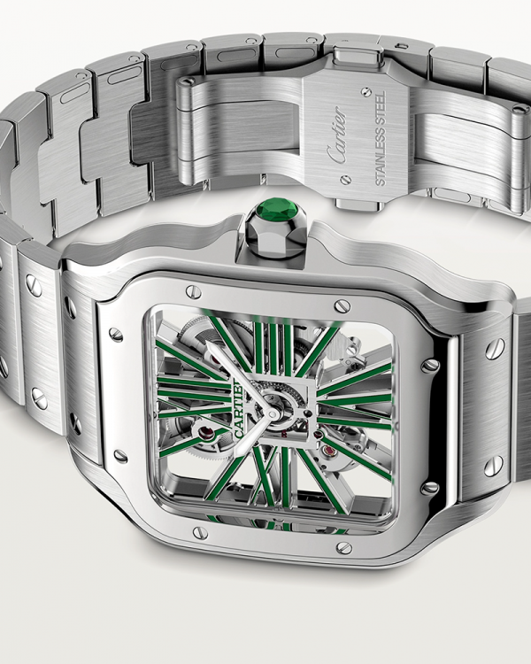 Cartie_r Santos Skeleton Battery silver green