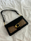Coac_h Tabby 26 Signature Canvas Leather Shoulder Crossbody Bag With Box And Dust Bag (Apricot-Black)
