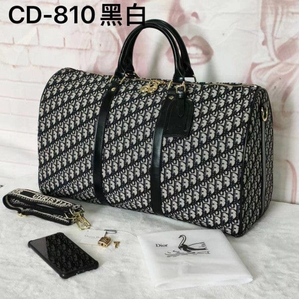 Christian Dio_r Oblique Travel Duffle Bag With Shoulder Strap And Dust Bag