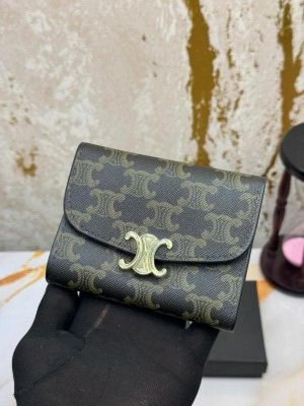 Celine Premium Tri-fold Wallet With Original Box (Brown 9094-2)