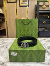 Gucc_iGG LOGO SILVER BUCKLE BLACK BELT WITH BOX DUST BAG INCLUDING CARRY BAG (2-2)