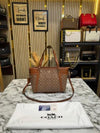 Coac_h Juliet Signature Canvas Da Tote Bag With Dust Bag (Brown-8382)