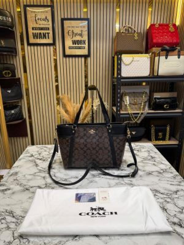 Coac_h Juliet Signature Canvas Da Tote Bag With Dust Bag (Coffee-8382)