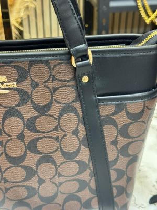 Coac_h Juliet Signature Canvas Da Tote Bag With Dust Bag (Coffee-8382)
