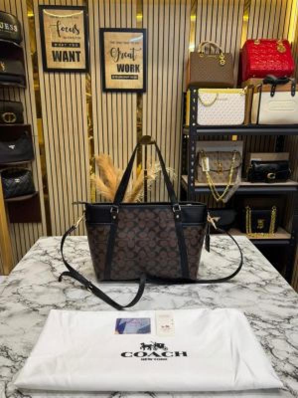 Coac_h Juliet Signature Canvas Da Tote Bag With Dust Bag (Coffee-8382)