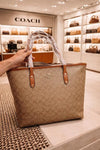Coac_h City Tote In Signature Canvas With Dust Bag (Apricot-Brown)