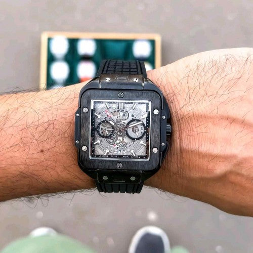 HUBLOT SKELETON TRANSPARENT MENS WATCH