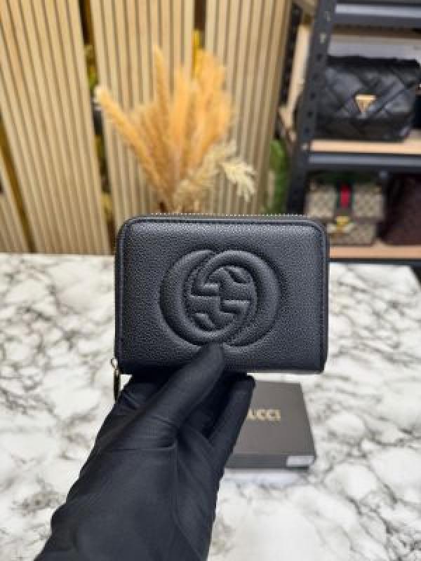 Gucc_i Soho Leather Zip Around Wallet With Box And Dust Bag