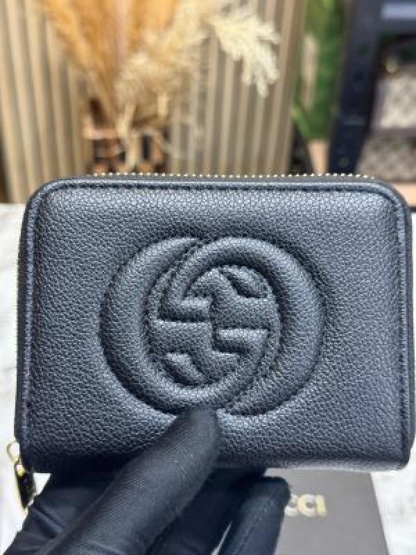 Gucc_i Soho Leather Zip Around Wallet With Box And Dust Bag
